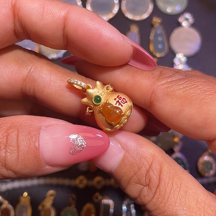 翡翠银S925镶嵌颈饰