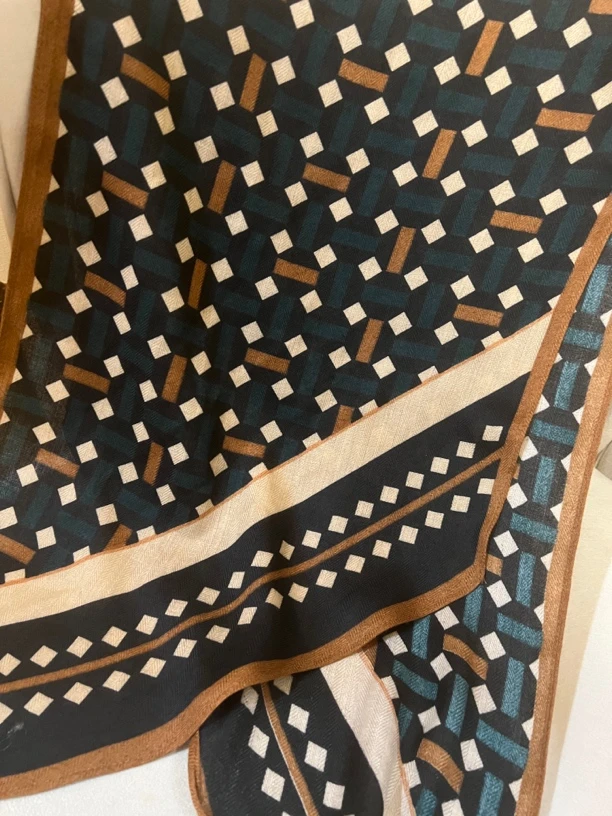 【小方片大款尖角】33x150春日百搭飘带围巾