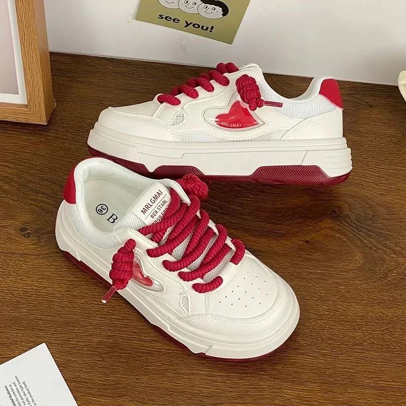 B1021 小白鞋女2025新款潮流港风板鞋厚底学生百搭运动休闲鞋