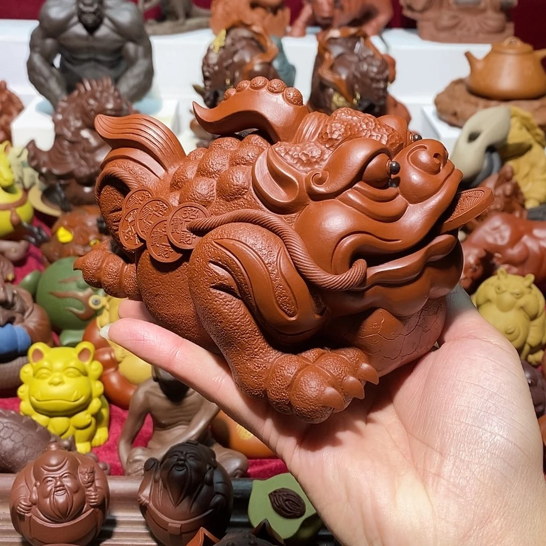 紫砂茶宠宜兴紫砂17厘米鸿运当头