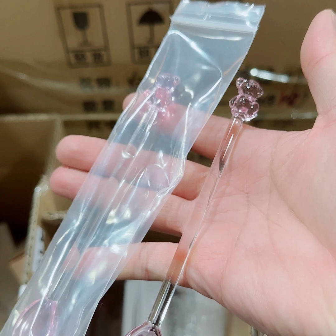 418号高硼硅粉色小熊两只