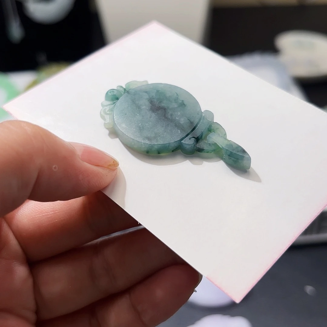 定制翡翠未镶嵌天然缅甸翡翠Ａ货仿古牌不退不换