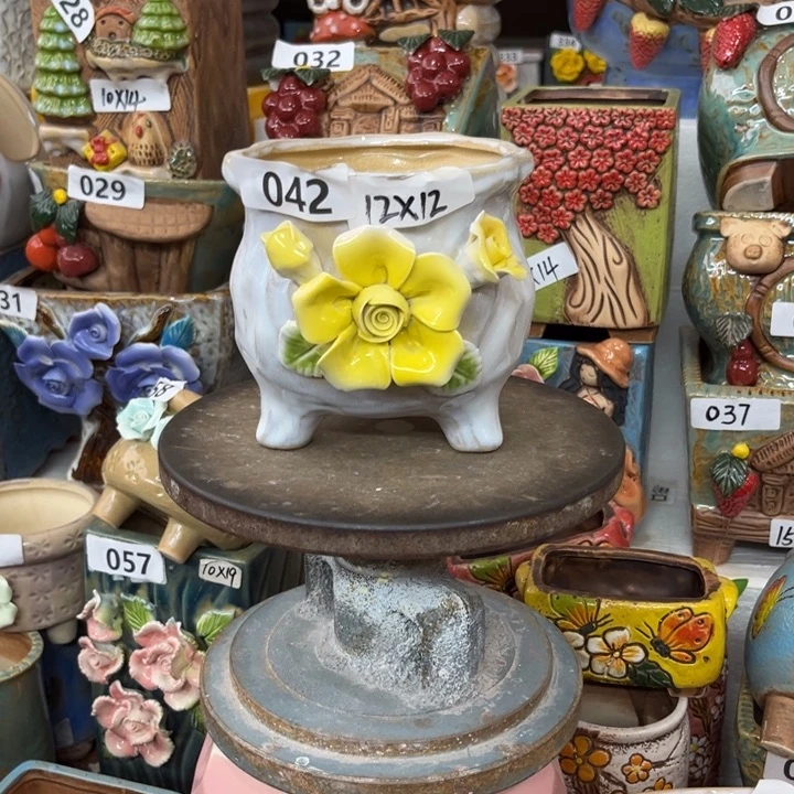 紫砂花盆粗陶材质多肉花盆