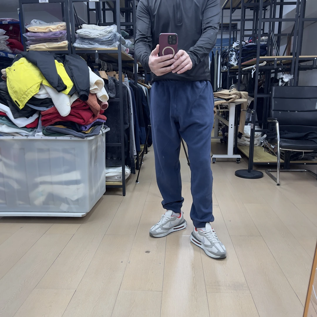 A-815男款贝比绒休闲裤海军蓝厚款束脚耐磨运动休闲时尚保暖