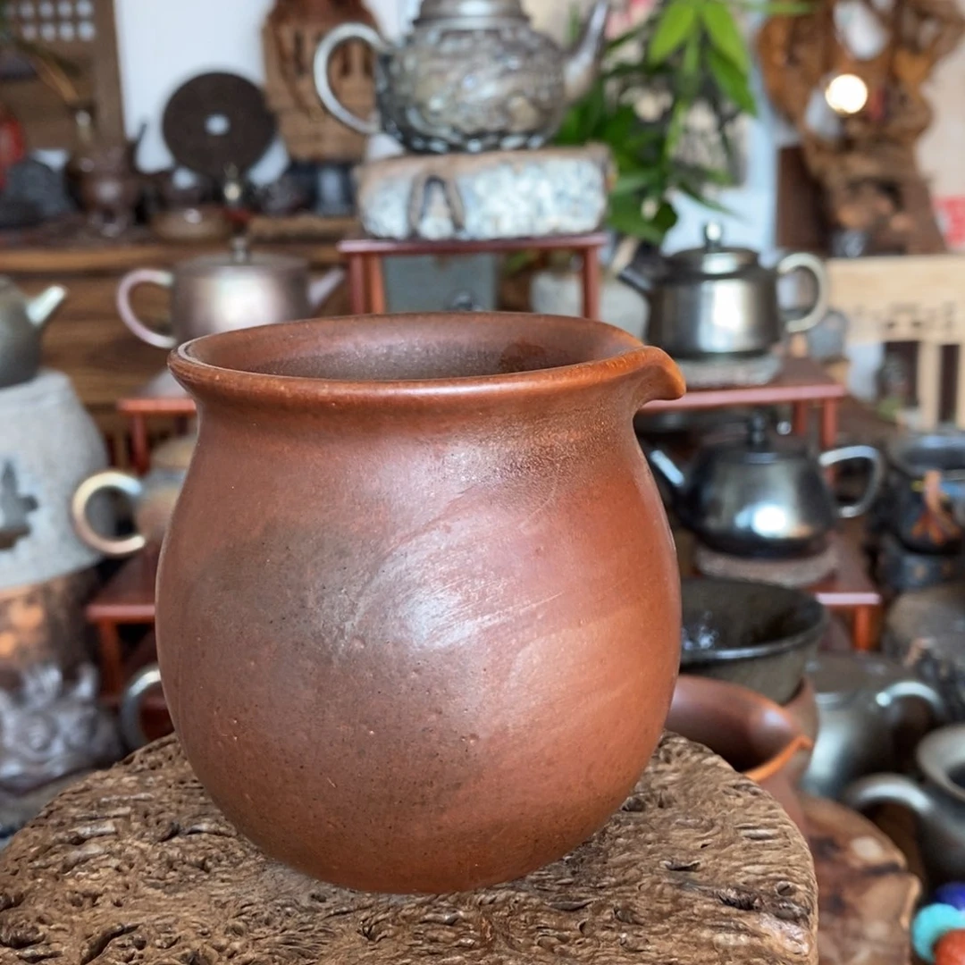 闲**鸡建水紫陶，全手工纯柴烧，精品公道杯
