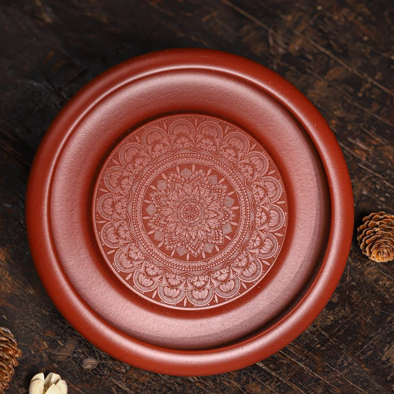 手工壶承 | 创意大红袍精工满刻十二生肖壶承