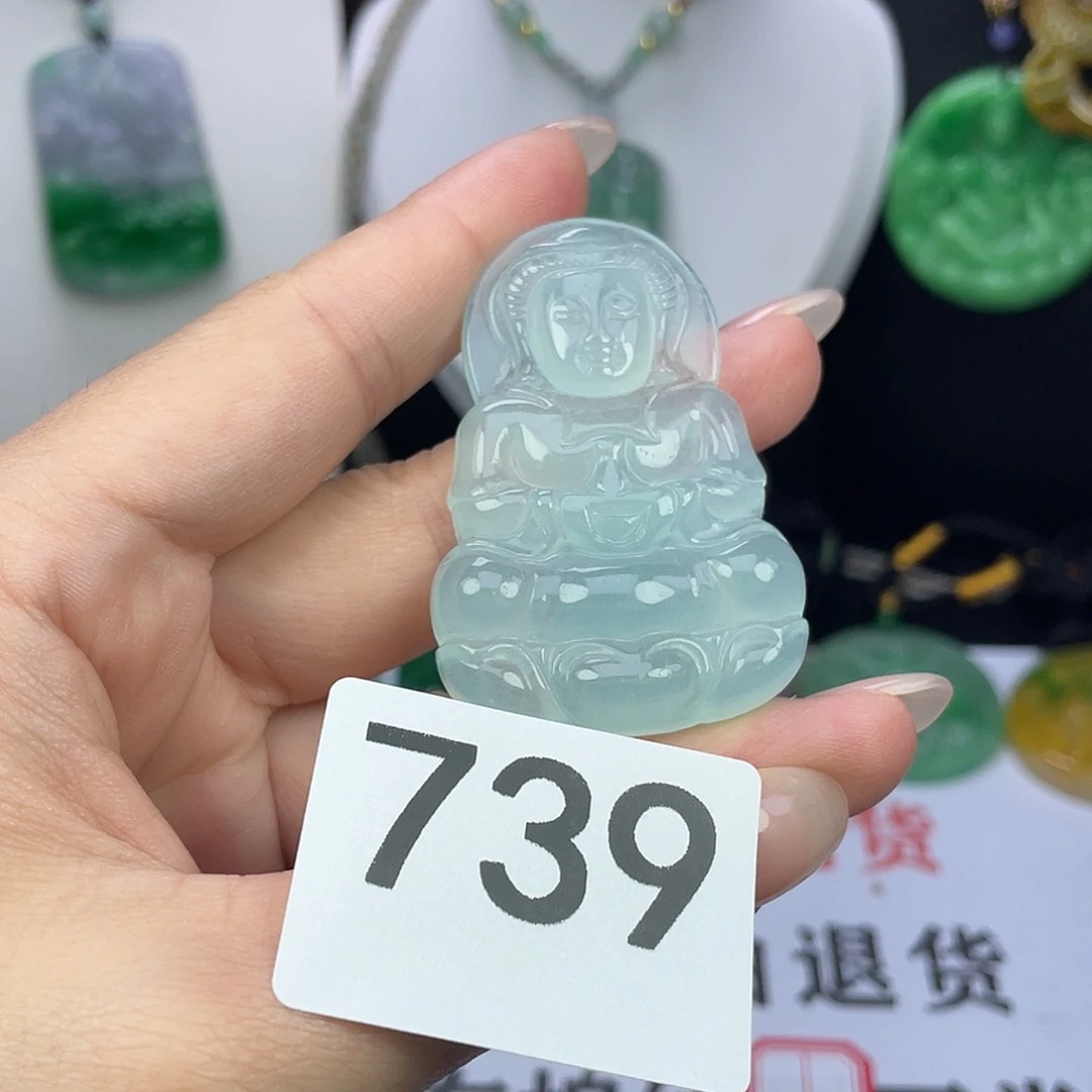 翡翠未镶嵌吊坠(赠链)