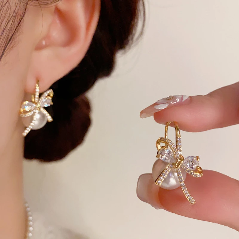 铜合金仿珍珠耳饰 新款两戴款耳环气质时尚简约轻奢百搭高级感