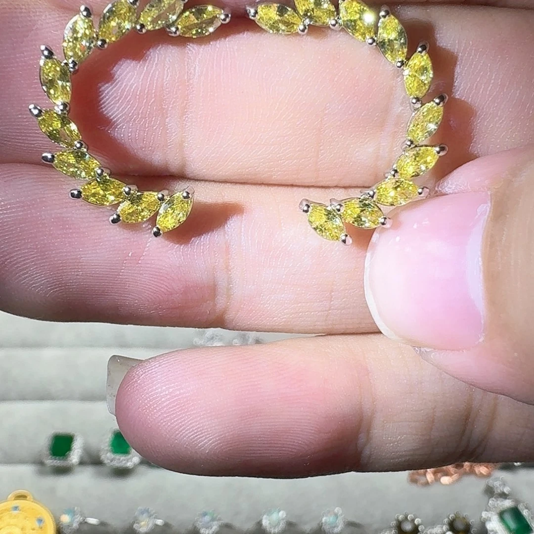 托帕石耳饰银S925镶嵌