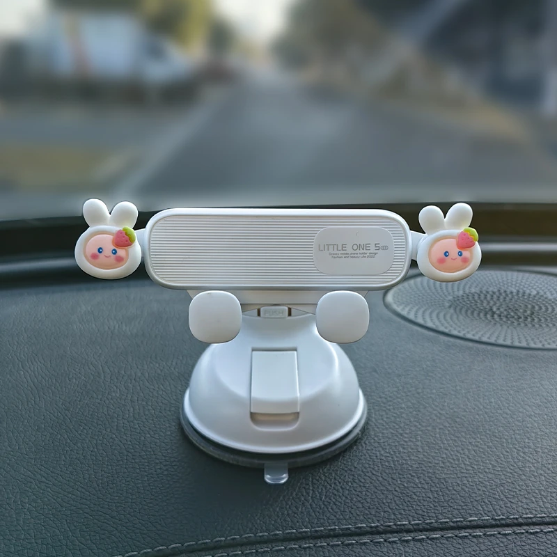 女司机卡通手机支架车载吸盘式汽车仪表支撑导航车内车用2025新款