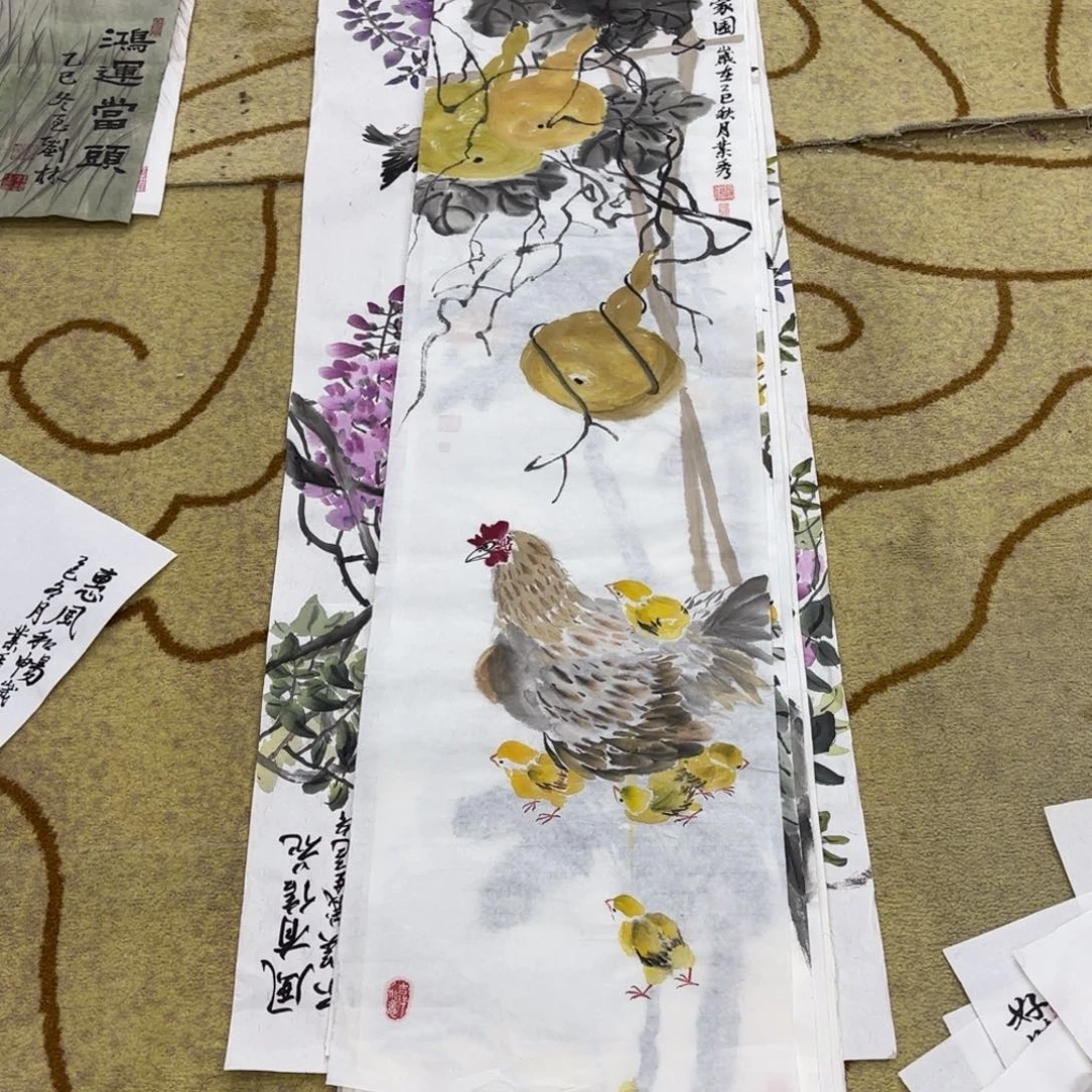 国画张业秀四尺对开艺