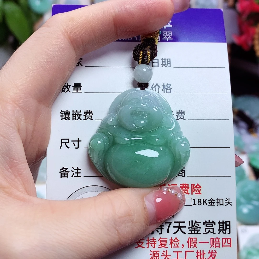 翡翠未镶嵌颈饰佛公12