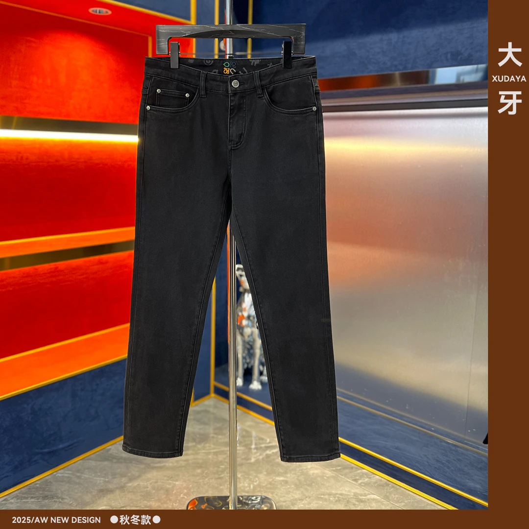 【大牙】965#深灰色九分/长裤牛仔裤男2025秋冬商务弹力修身小直筒