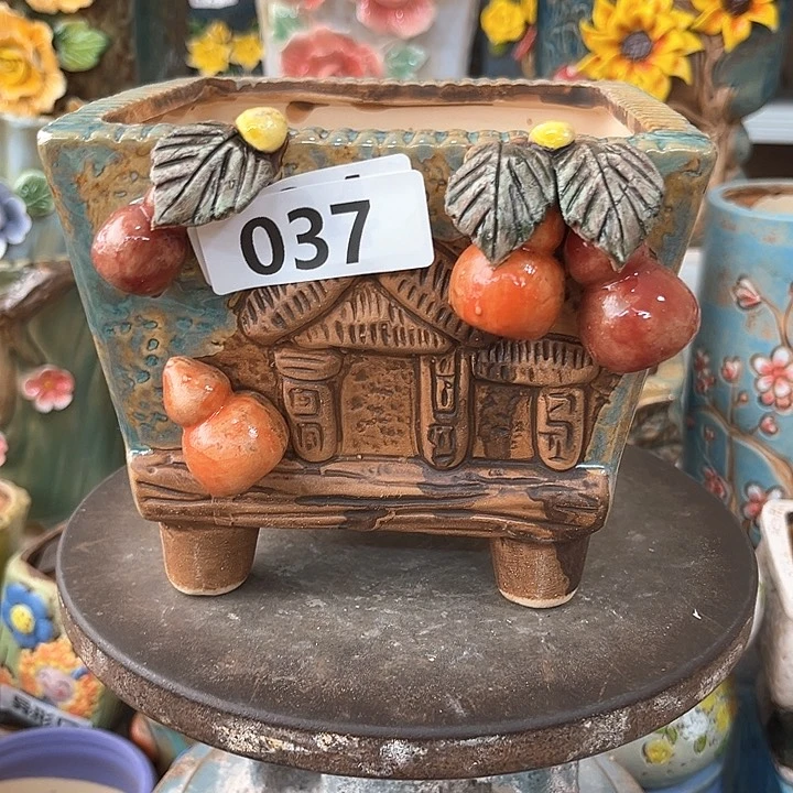 紫砂花盆粗陶材质多肉花盆