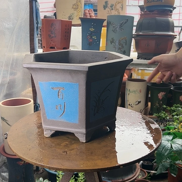 宜兴紫砂32蓝六方