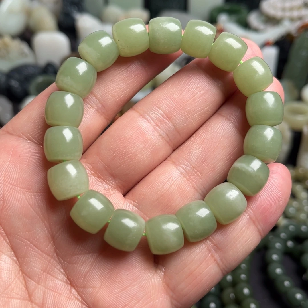 和田玉未镶嵌套链和田玉卡12手串