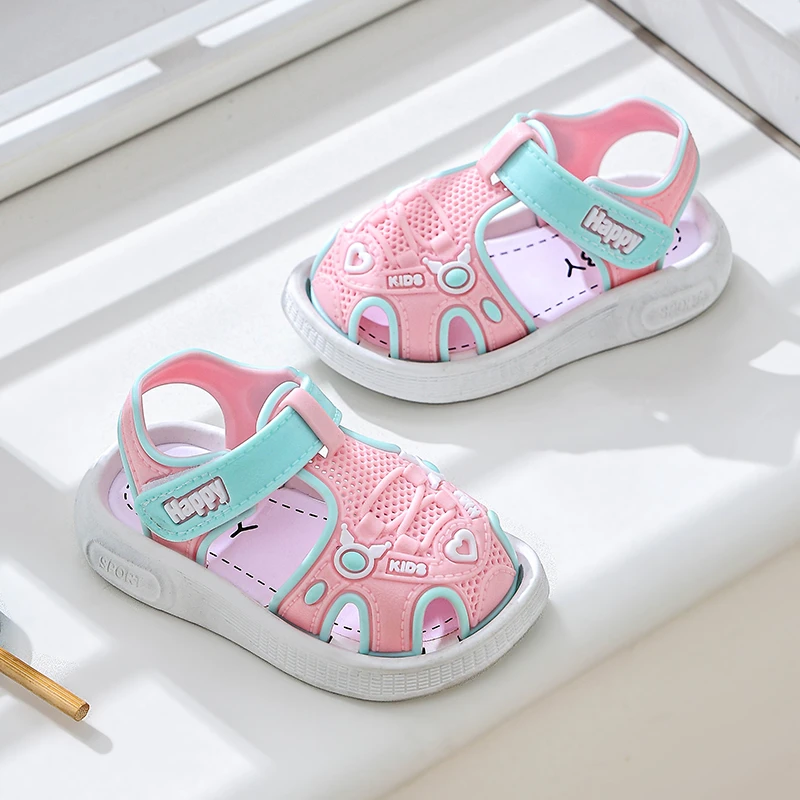 儿童新品凉鞋包头软底学步鞋男女童室内外沙滩鞋简约防滑洞洞鞋