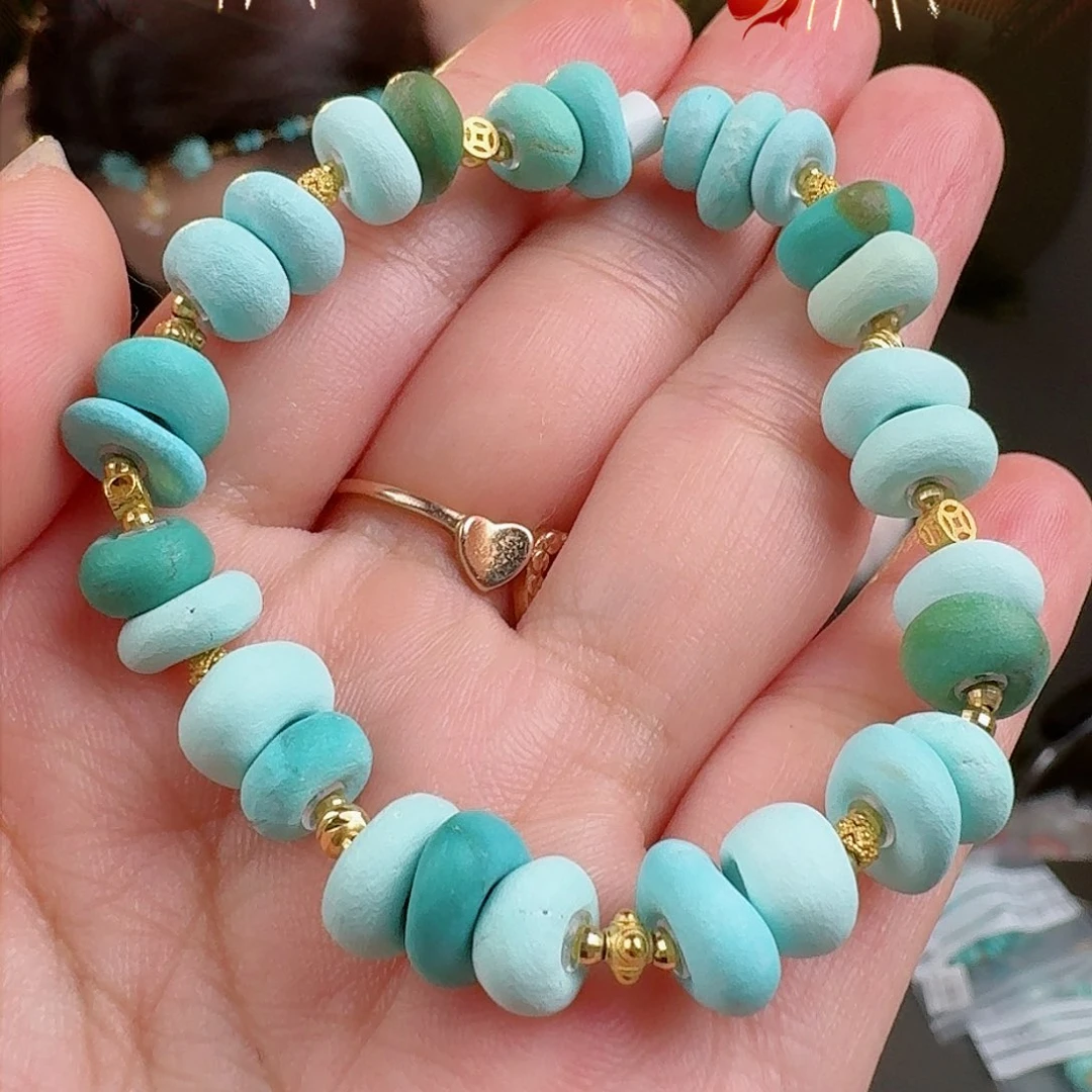 绿松石珠宝奇石18K金镶嵌