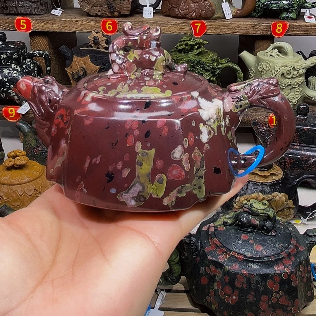 梅花石安山玉龙尊壶盖瑕200cc
