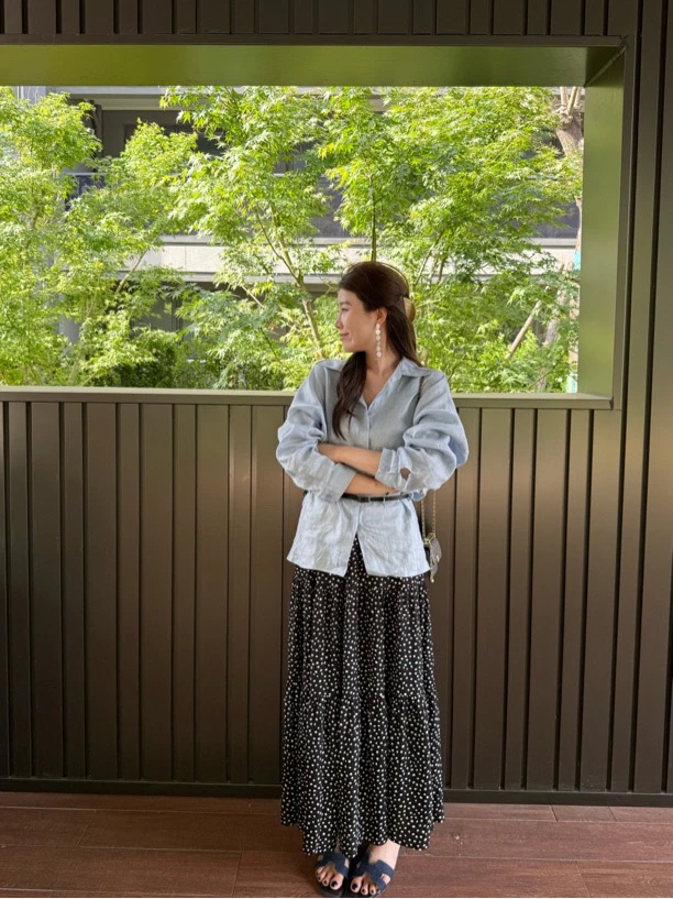 YOUCAI25夏季｜黑色波点半身裙