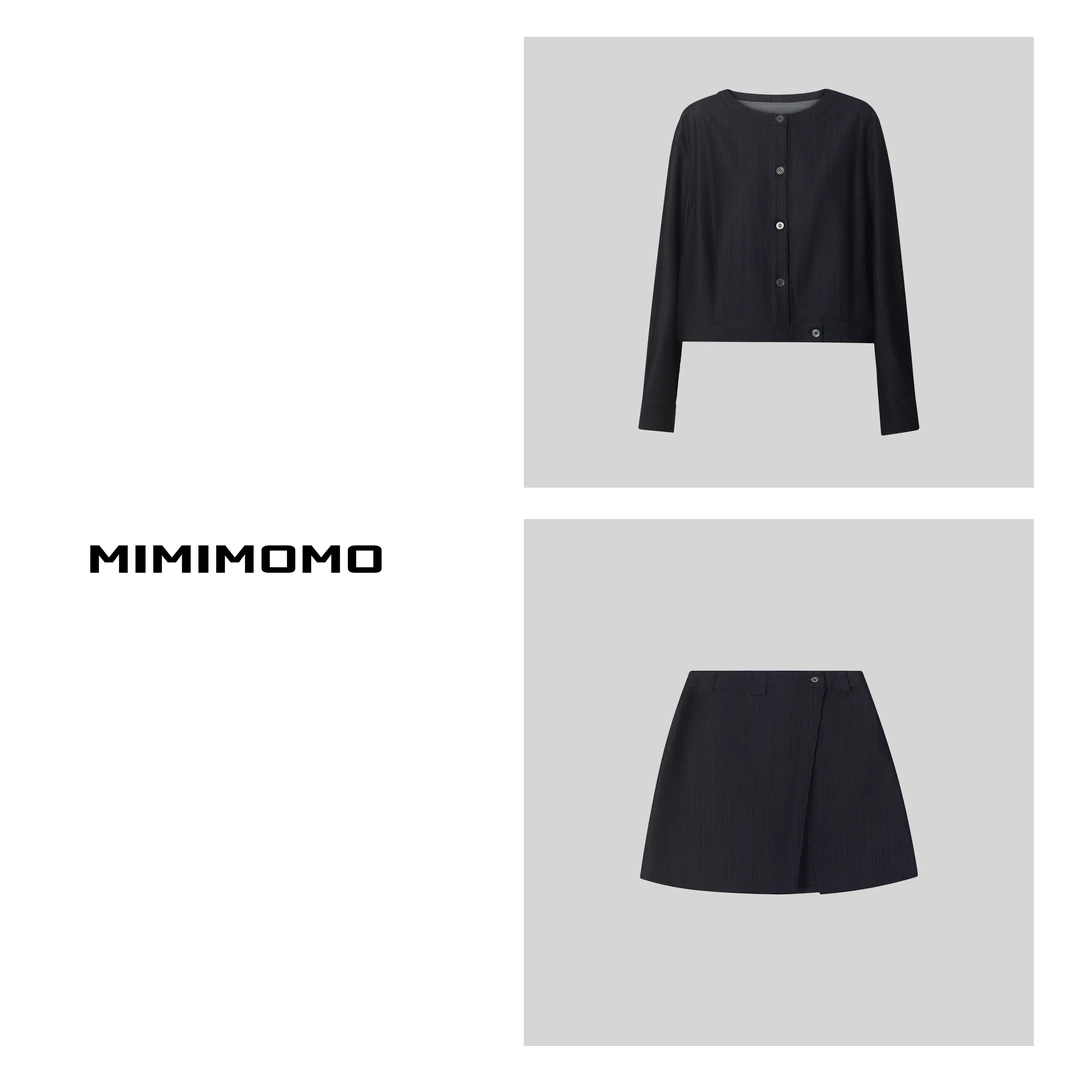 MIMO觅墨「素境生活」外套+高腰裙裤套装