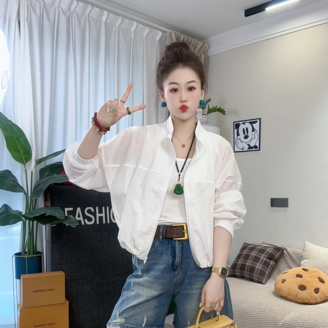 防晒外套女夏季韩系松弛感小个子白色棉麻上衣女