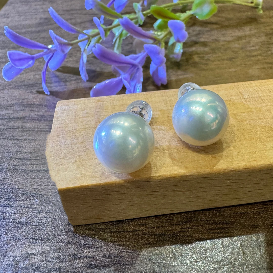 S925银淡水珍珠耳饰-珠径11-12mm-DS135-不退不换