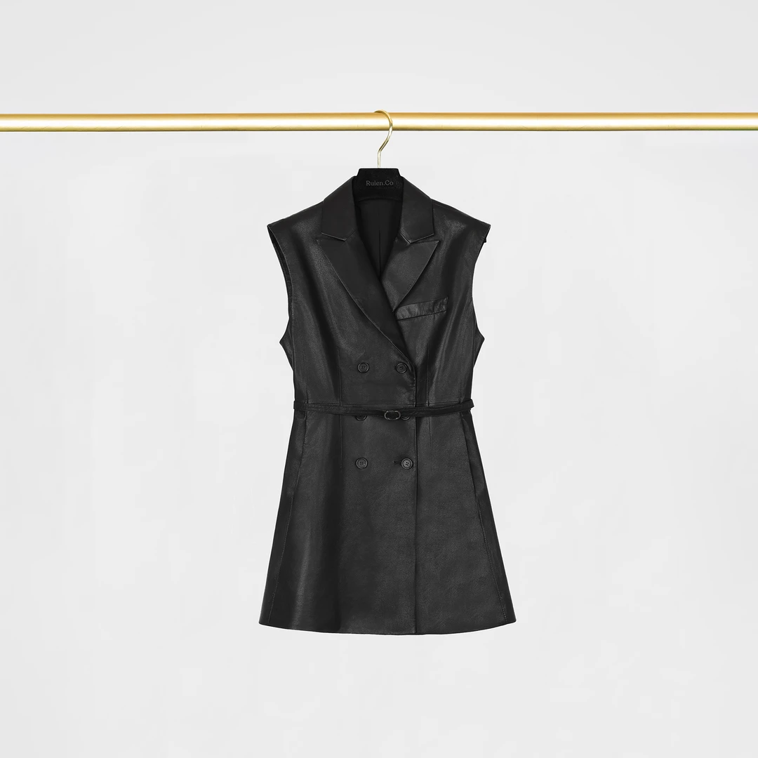 我是摩羯 理想之城皮马甲 英国进口超薄全植鞣绵羊皮腰带早秋皮衣