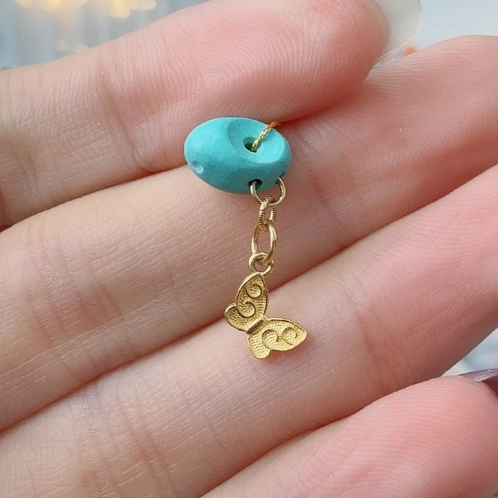 绿松石18K金镶嵌珠宝奇石