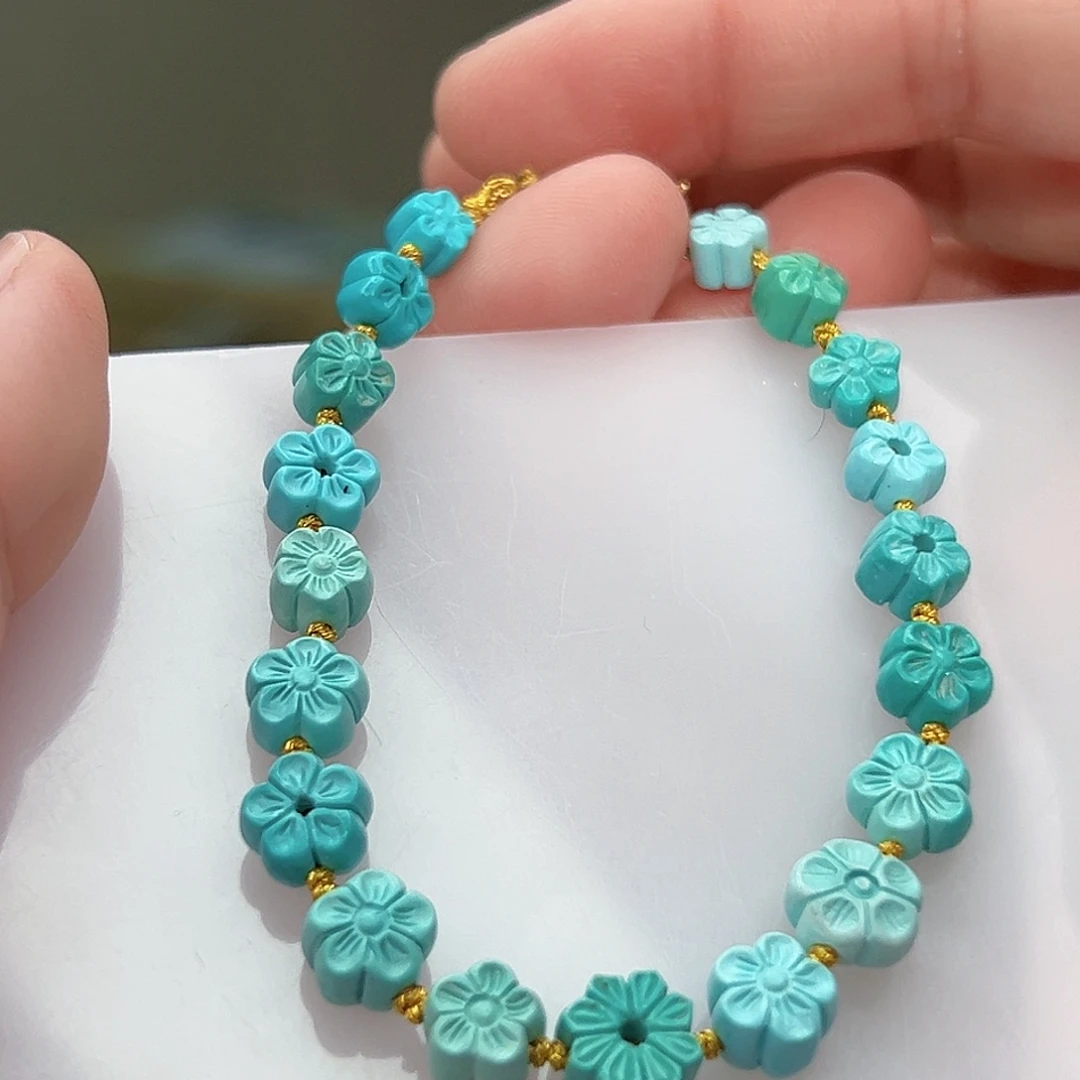 绿松石珠宝奇石18K金镶嵌