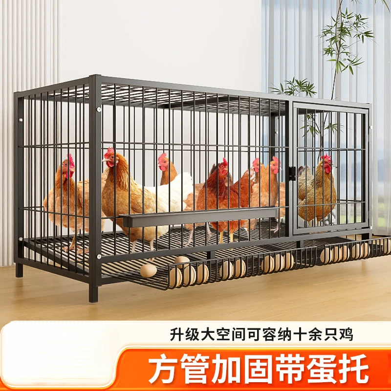 鸡笼子家用加粗大号养殖笼折叠鸭笼鹅笼狗笼自动滚蛋鸡笼