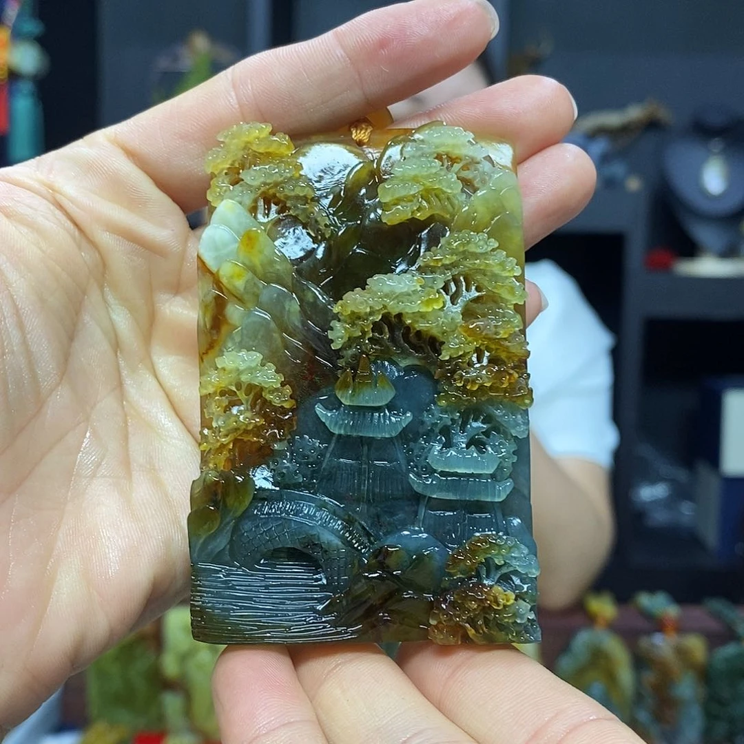 未镶嵌岫玉挂件吊坠