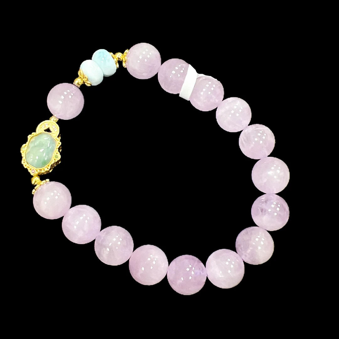 V9707紫锂辉手串孤品！