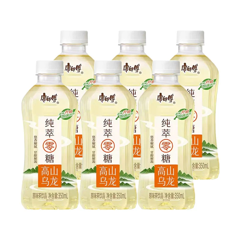 康师傅纯萃零糖高山乌龙茶350ml*6瓶0卡0脂肪解腻无糖饮料TG