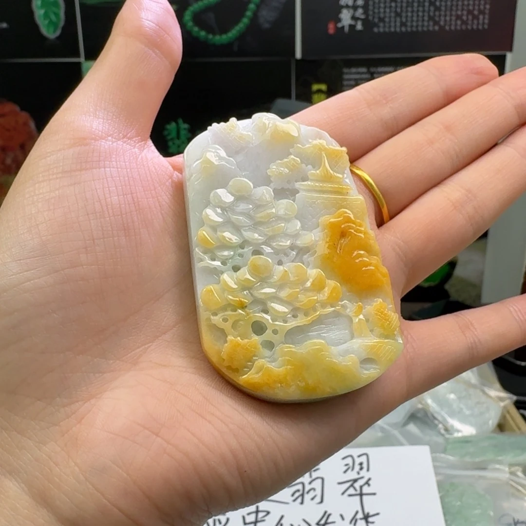 翡翠未镶嵌颈饰天然