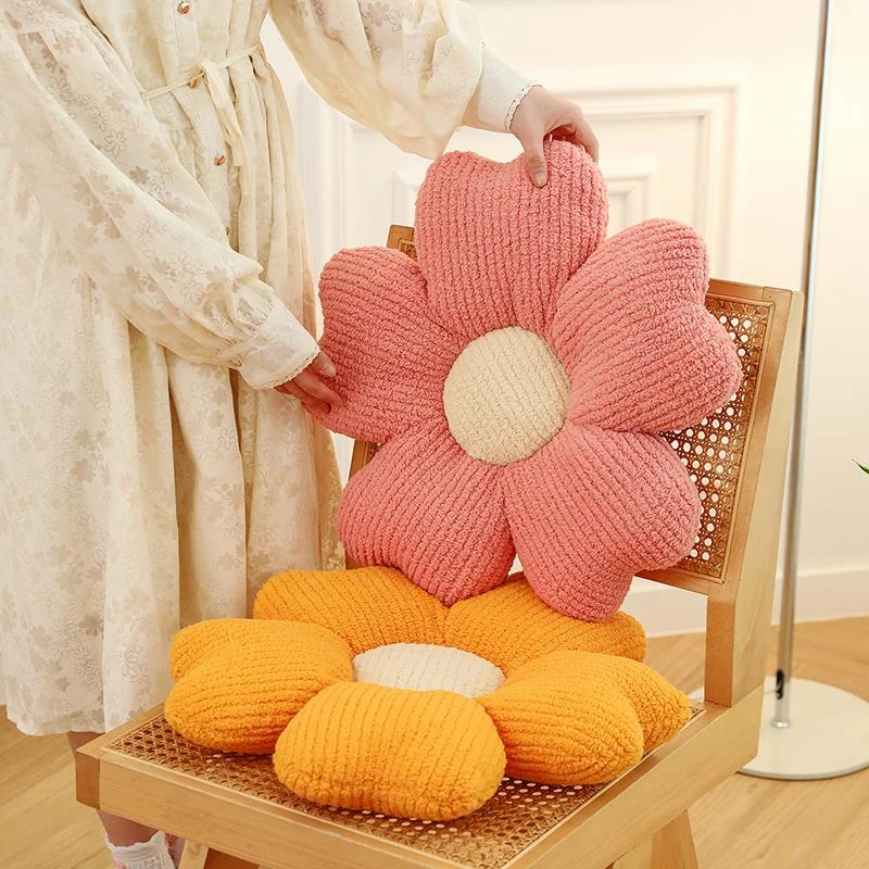 潮走风云朵雏菊花朵抱枕沙发椅办公室卧室地上靠垫榻榻米飘窗垫子