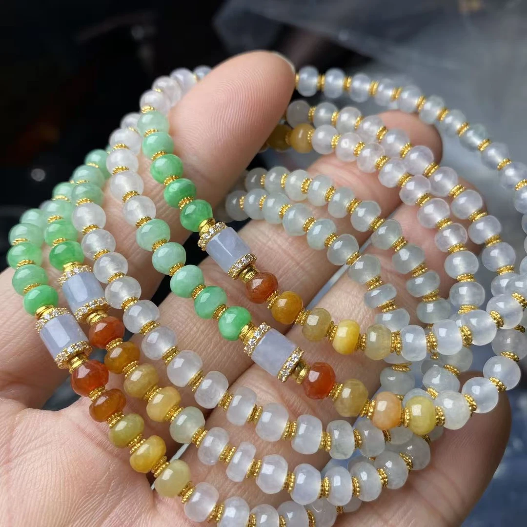 【逍遥】天然A货翡翠多宝算盘珠手串*715/41259/多样性发/1件