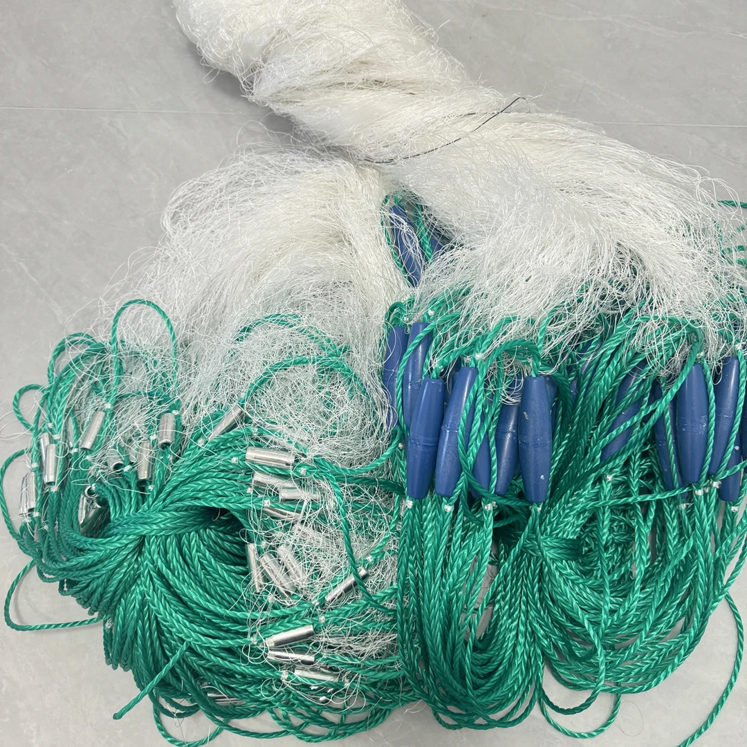 三层渔网沉网加重尼龙线塑料浮漂捕鱼网海鲈鱼草鱼黑鱼渔网