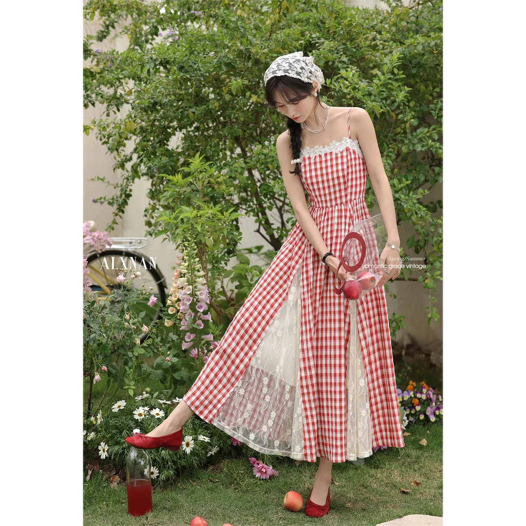 鹿向南「爱丽丝梦境」法式开衫吊带连衣裙套装女2025新款春季L53525