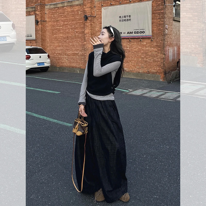 2025早秋季超火一整套ootd减龄穿搭巨好看的马甲上衣三件套装裤女