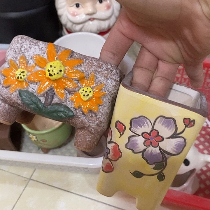 摆件陶盆有孔 瑕疵介意勿拍