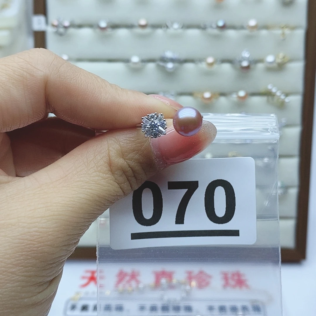 淡水珍珠戒指银S925镶嵌徐****?070