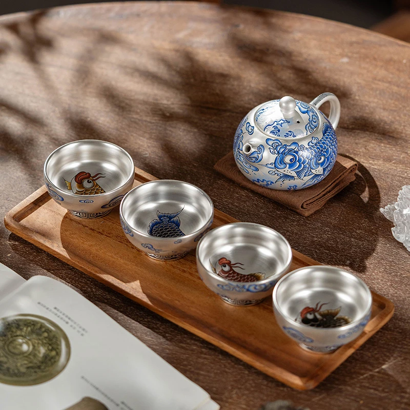 银山社龙鱼茶壶四杯礼盒装高档茶具套组 4812