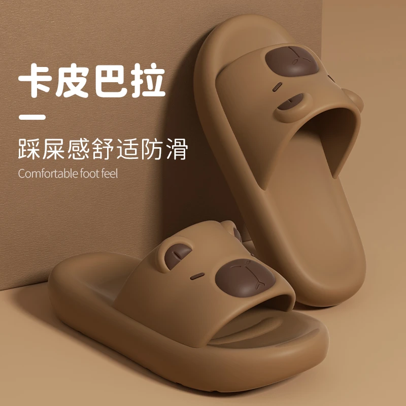 卡皮巴拉凉拖鞋女士2025新款卡通可爱夏季居家外穿软底儿童拖鞋男