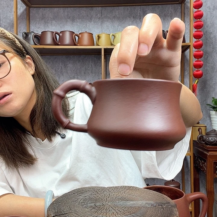 茶杯紫砂原矿中槽青主人杯