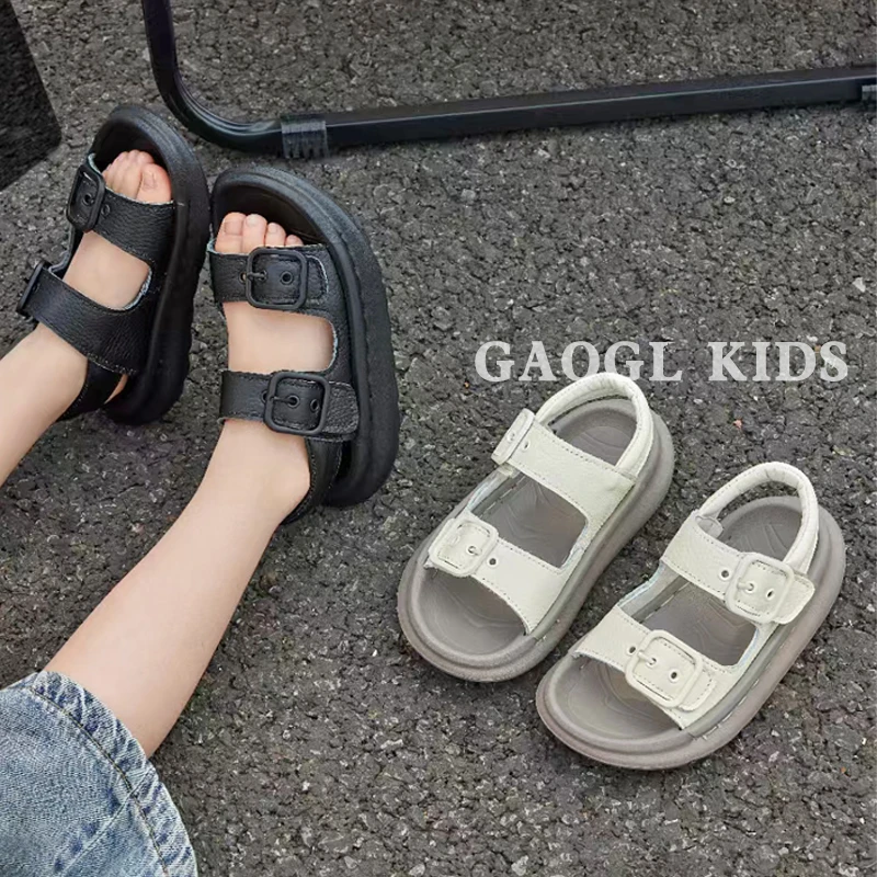 真皮儿童凉鞋2025夏季新款露趾时尚男童鞋子软底轻便女童沙滩鞋潮