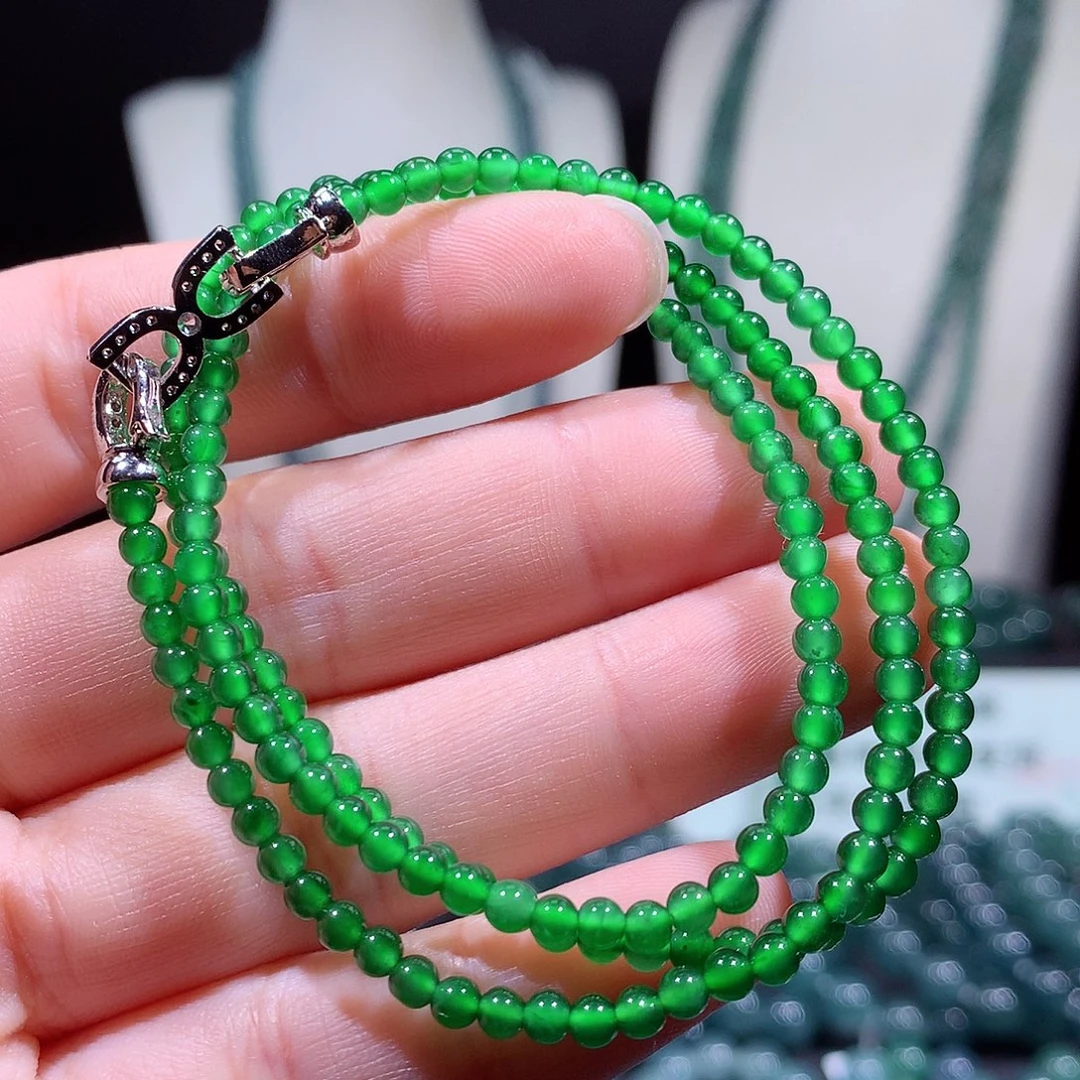 翡翠未镶嵌手链天然a货翡翠项链3.3