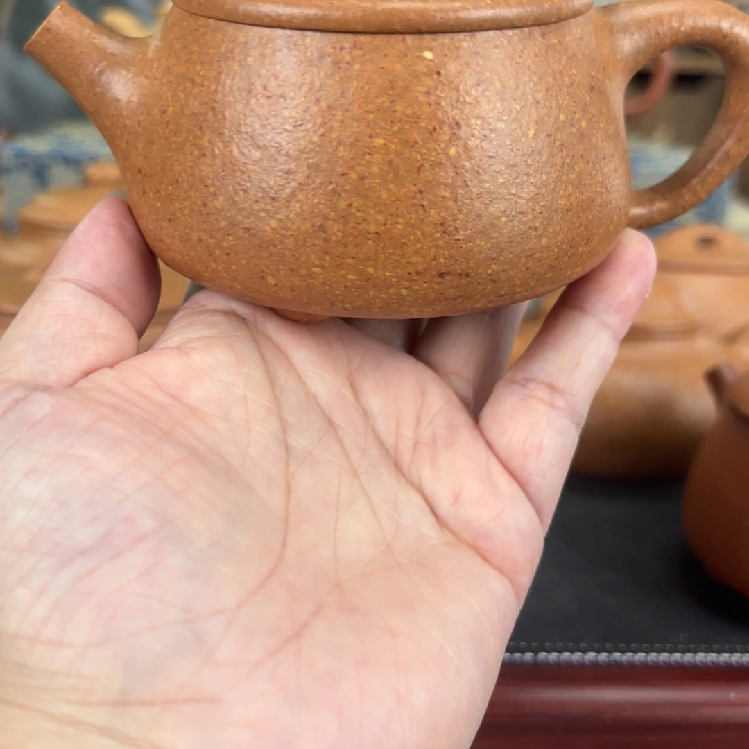 茶壶紫砂梨皮黄段宽口200