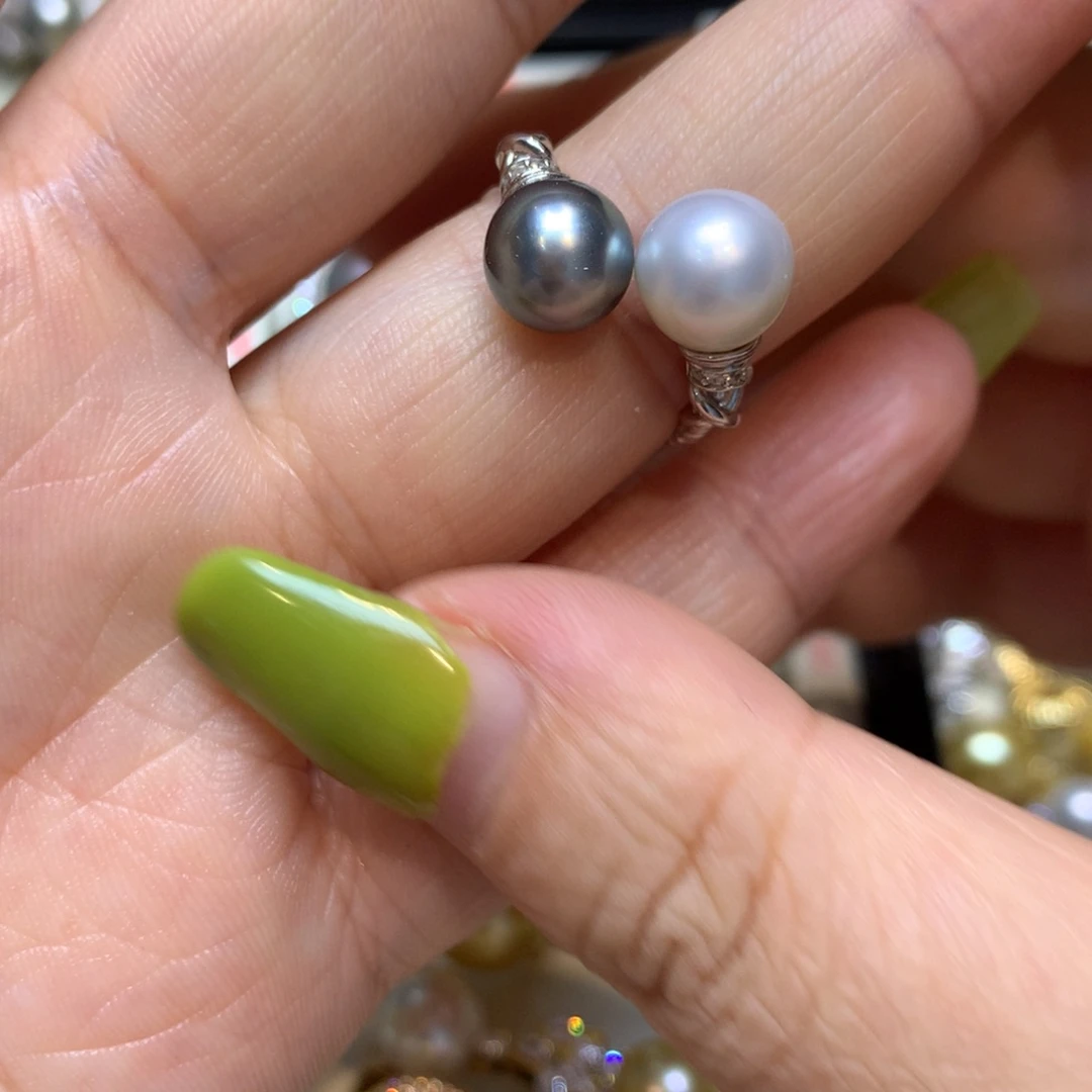海水珍珠戒指银S925镶嵌