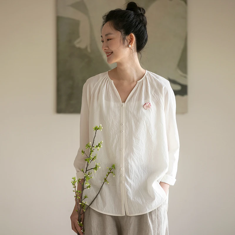 牧衣游原创「欧若风」新中式棉麻衬衫 福利款 雅云【不支持会员折】